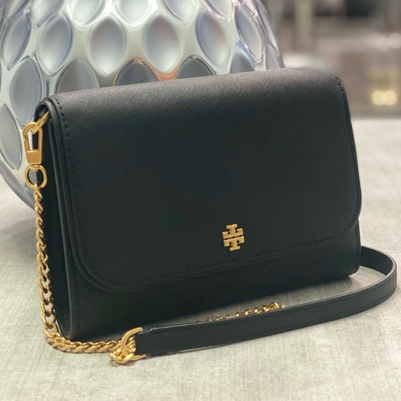 Tory Burch Emerson Chain Crossbody Wallet On Chain Black - Picture 12 of 12